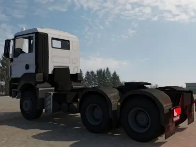 3D Low Poly Truck MAN TGS Low Loader Low-poly 3D model