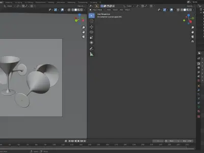 Low poly subdivision surface used martini glass model Free low-poly 3D model