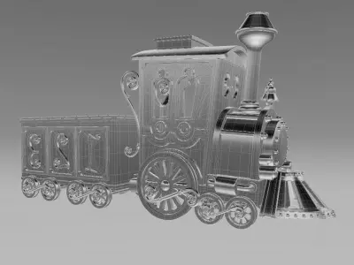 Carton train 3D model