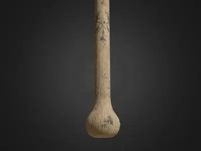 Spiked Baseball Bat Lowpoly Pbr Gameready Low-poly 3D model