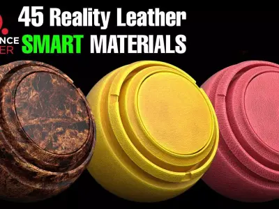 45 Reality Leather Smart Material Bundle for Substance Painter Texture
