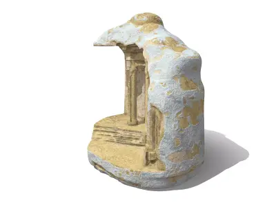 Ruined Temple Stone Artifact  Free low-poly 3D model
