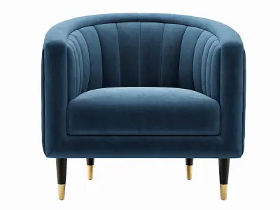 Fluted Juno Velvet Occasional Chair 3D model
