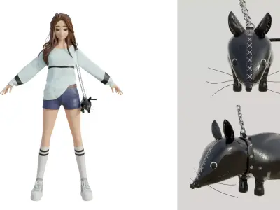 Cute black bag v12 no character 3D model