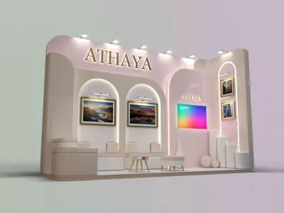 exhibition stand 12 sqm Low-poly 3D model
