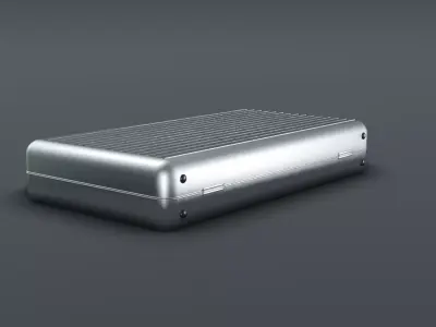 3D Briefcase with Vodka Bottle Model Low-poly 3D model