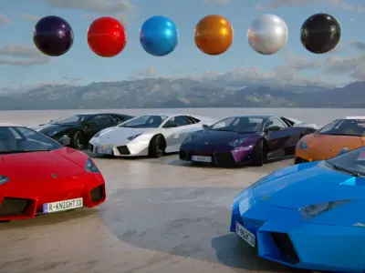 Realistic Car Paint Material Shader 3D model