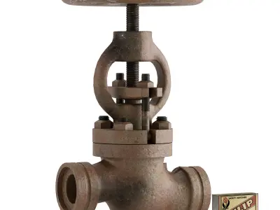 Pipeline industrial valves set  3D model