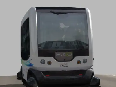 Driverless CityMobil Wepod bus Low-poly 3D model