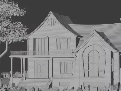 American Style Cottage Exterior 12 3D model