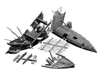 Game Submarine - Shipwreck 01 3D model