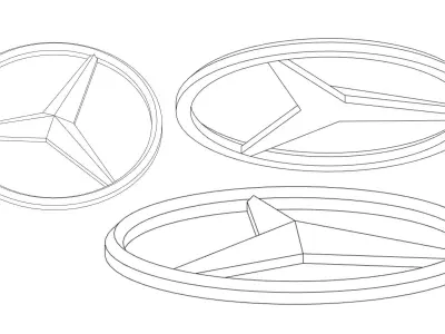 3D Mercedes Benz Logo 3D print model