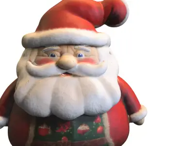 Santa Claus doll plushie Low-poly 3D model