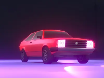 80s Hatchback Low-poly 3D model
