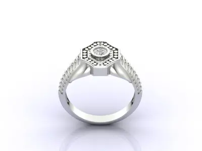 Print Ready STL 3DM  Gents Rings Diamond Men Ring  3D print model