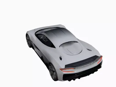 Futuristic Sports Car 3D Model Concept Hypercar Design 16 3D model