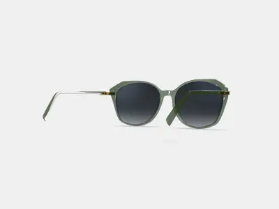 Nancy Sunglasses in Palm Crystal with Polished Gold 3D model