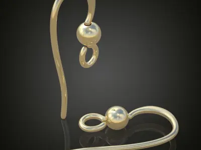 Earring 3D model 3D printable model 0131 Free 3D print model