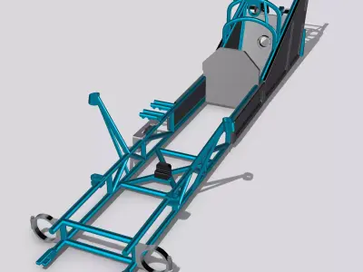 FUNNY CAR Funny Car Chassis Platform 2 options High Detail 3D print model