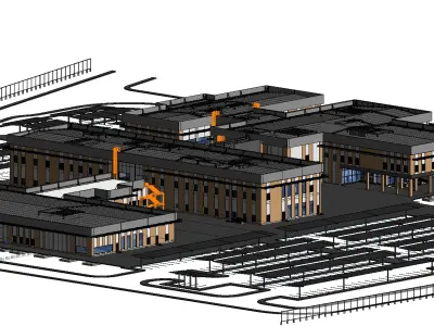 full revit BIM office building  3D model