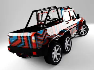 G-Class 6x6 Low-poly 3D model