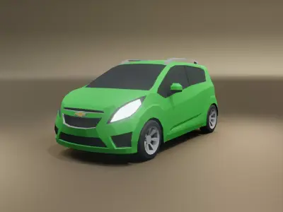 Chevrolet Spark low poly 3D model Low-poly 3D model