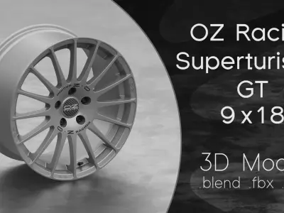OZ Racing Superturismo GT Wheel 3D Model 3D model