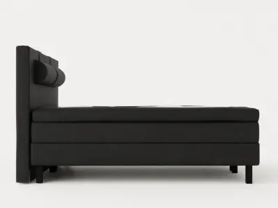 Lucky Continental Bed 160x200mory Black Low-poly 3D model