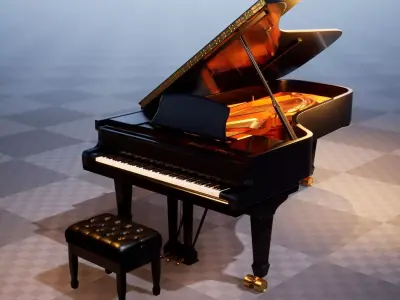 Grand Piano UE4-Ready Low-poly 3D model