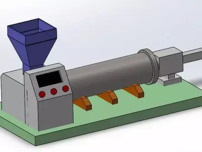 Industrial Extrusion Machine 3D Model   STEP File 3D model