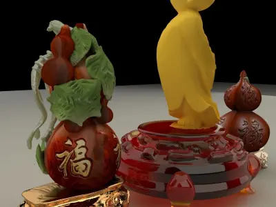 Chinese monk kid 3D model