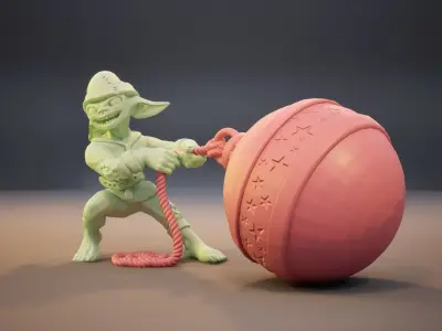Christmas Ornament Thief Goblin - 1 2 3 inch 3D print model