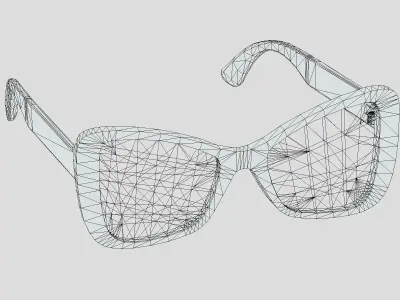  Butterfly Glasses Low Poly PBR Realistic  Low-poly 3D model