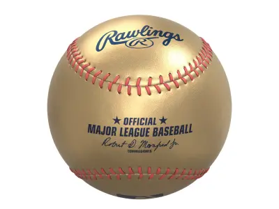 Rawlings Gold Leather Baseball 3D model
