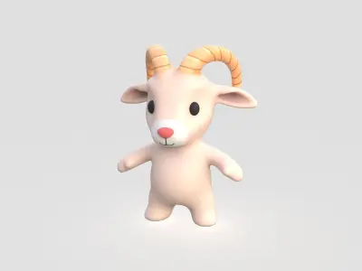Little animal baby - Goat cute - Animated Low-poly 3D model