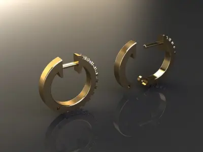 Mid Size Diamond Hoop Earring 1MM50 3D print model