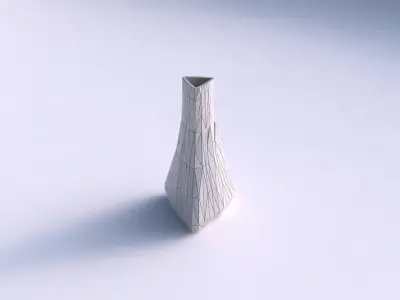 Vase grounded triangle with random triangle plates 3D print model