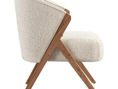 ZARA HOME UPHOLSTERED ARMCHAIR Low-poly 3D model