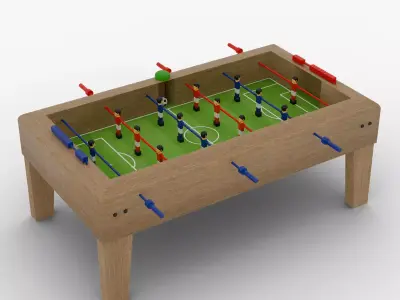 Stylized Foosball Game Ready UV Mapped Flat Color Characters Low-poly 3D model
