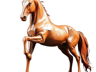 Majestic Bronze Stallion model pack Low-poly 3D model