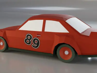 Low Poly Stylized Sports Car Low-poly 3D model