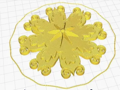 Ornament 3d Print Model orange snowflake 3D print model