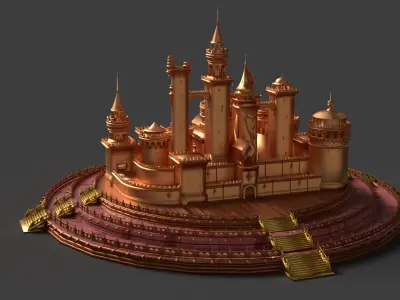 Chinese castle  Low-poly 3D model
