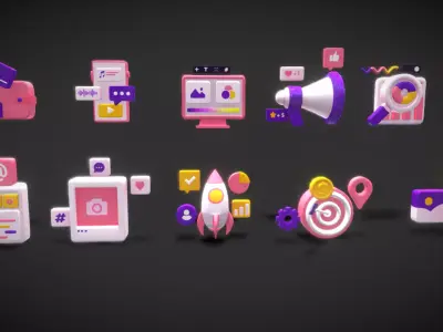 3D Button Collections1 Low-poly 3D model