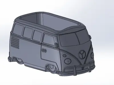 Retro van pattern vase 3D print model