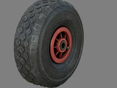 WHEELBARROW WHEEL Low-poly 3D model