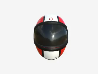 Cartoon Helmet Kart A01 Red - Character Design Low-poly 3D model