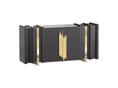 Luxury Sideboard Black Rectangular 3D model