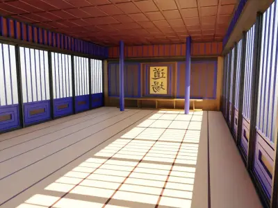 Dojo Hall Low-poly 3D model