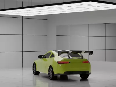 High-Performance Racing Coupe - Mid-Poly Game Ready Sport Sedan Low-poly 3D model